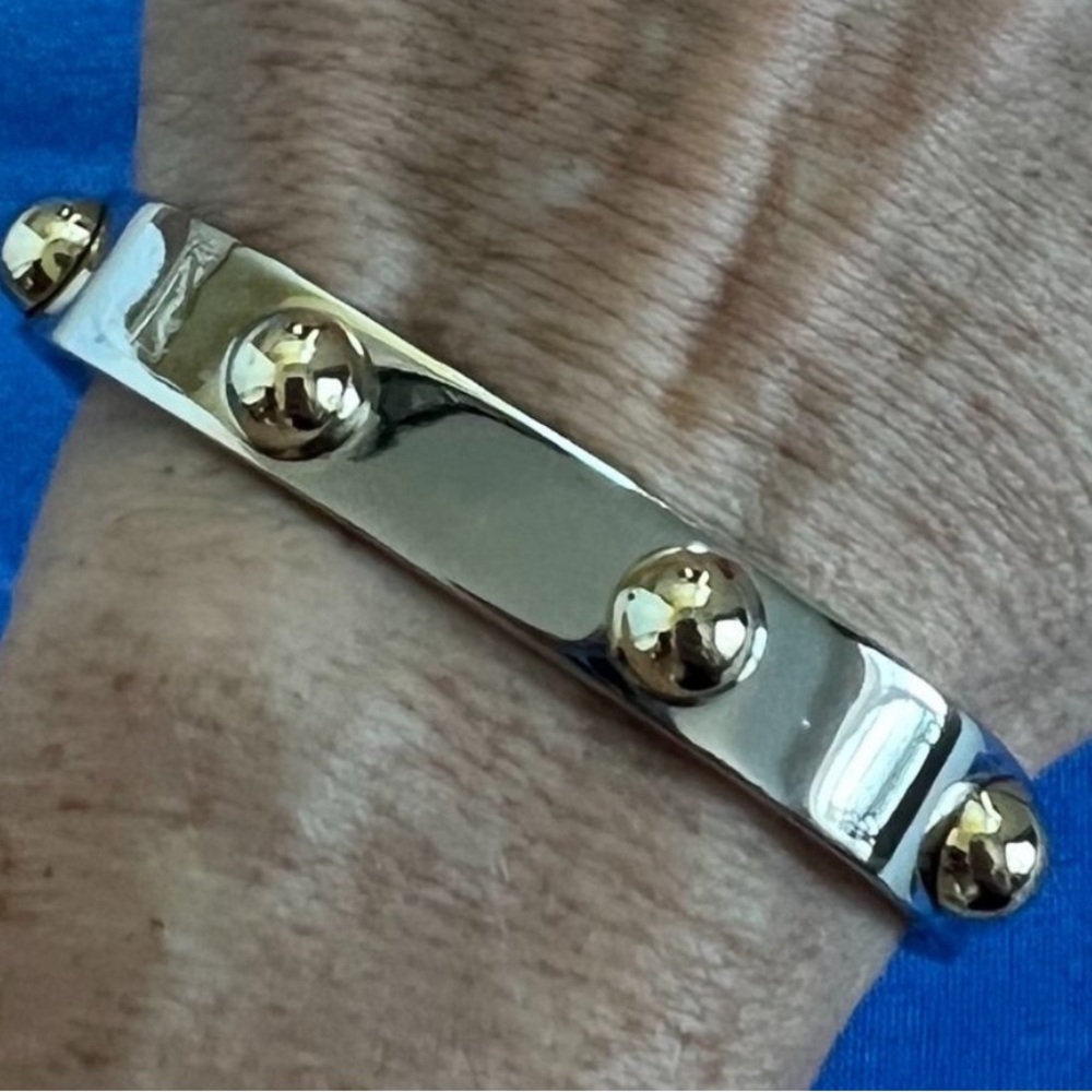 TORY BURCH - Two Tone Stacked Studded Cuff